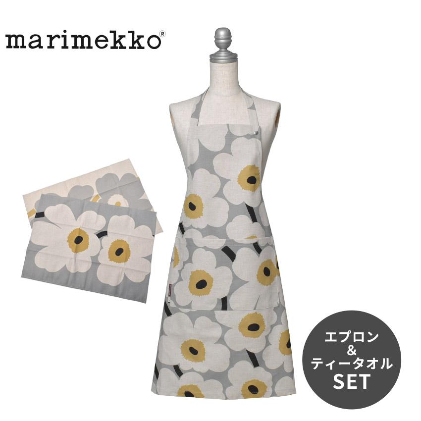 marimekko（マリメッコ） エプロン ティータオル セット Unikko 60th