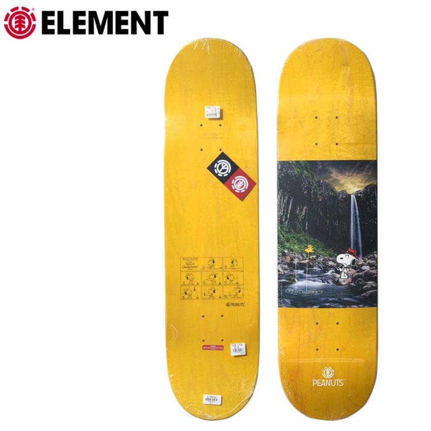 数々のアワードを受賞 エレメント スケートボード メンズ レディース Peanuts Water デッキ Element イエロー 黄 スヌーピー ピーナッツ ロゴ Quran Unv Edu Sd