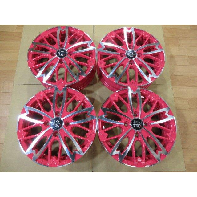 軽自動車用 中古アルミホイール４本セット R-PRIDE【和道・桜】 軽四 R-PRIDE 和道 桜 ホイール 新品 4本 4H-100 14インチ