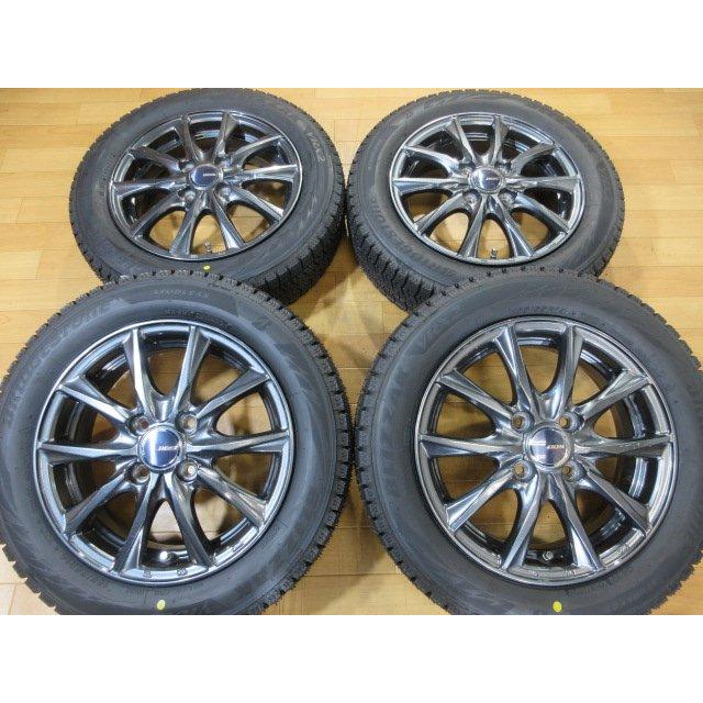 軽自動車 バリ溝ブリザック2024年製155/65R14【送料込】❷同時購入必須 軽四 新品 ブリヂストン スタッドレスタイヤ ホイール 4本 14インチ