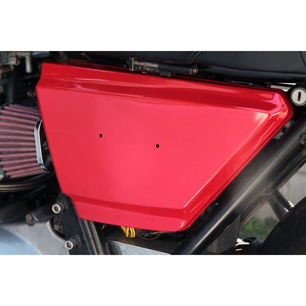 562】 Z400FX サイドカバー左側 リプレイス品 レッド ABS樹脂