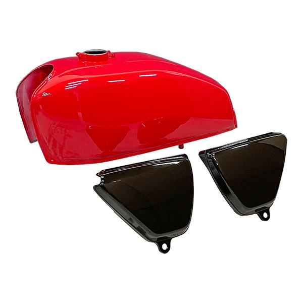 619】 CB400F 外装セット リプレイス品 赤タンクと黒サイドカバー左右