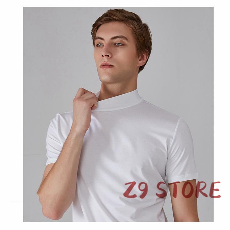 Tシャツ モックネック ゴルフ 半袖 メンズ ハイネックTシャツ Tシャツ モックネック ゴルフ 半袖 メンズ ハイネックTシャツ