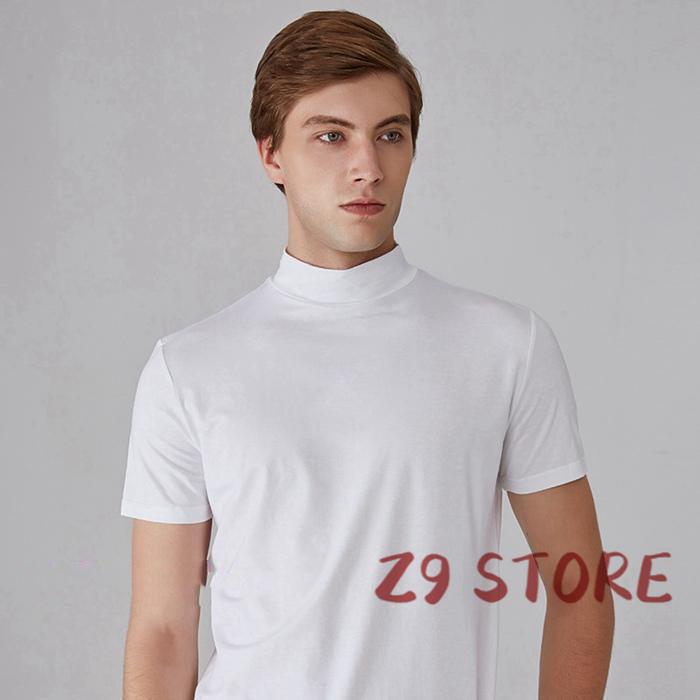 Tシャツ モックネック ゴルフ 半袖 メンズ ハイネックTシャツ Tシャツ モックネック ゴルフ 半袖 メンズ ハイネックTシャツ