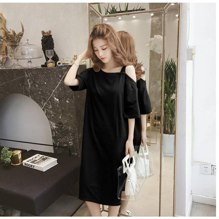 ワンピース ワンショルダー半袖ワンピース ワンショルワンピース 肩