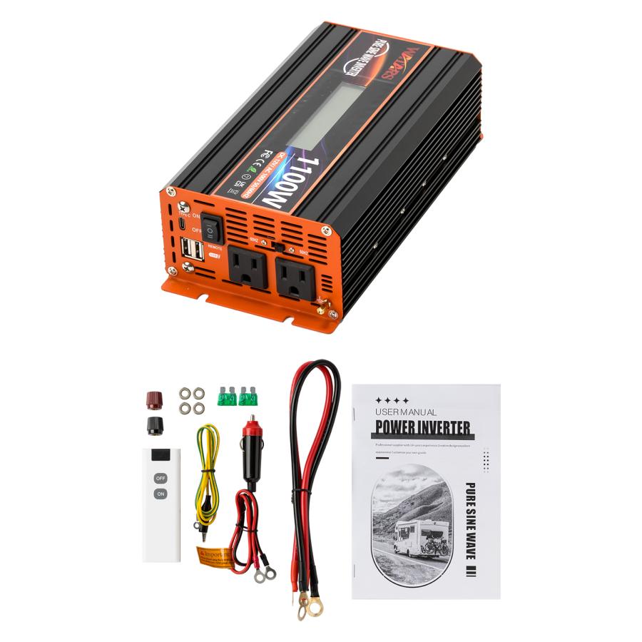 定格1100W 最大2200W【国際規格認証】正弦波 インバーター DC12V 定格1100W 最大2200W【国際規格認証】正弦波 インバーター DC12V