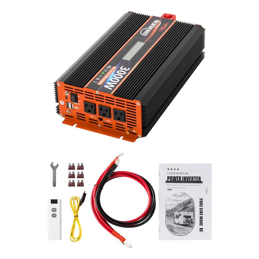 定格3000W 最大6000W【国際規格認証】正弦波 インバーター DC12V 定格3000W 最大6000W【国際規格認証】正弦波 インバーター DC12V