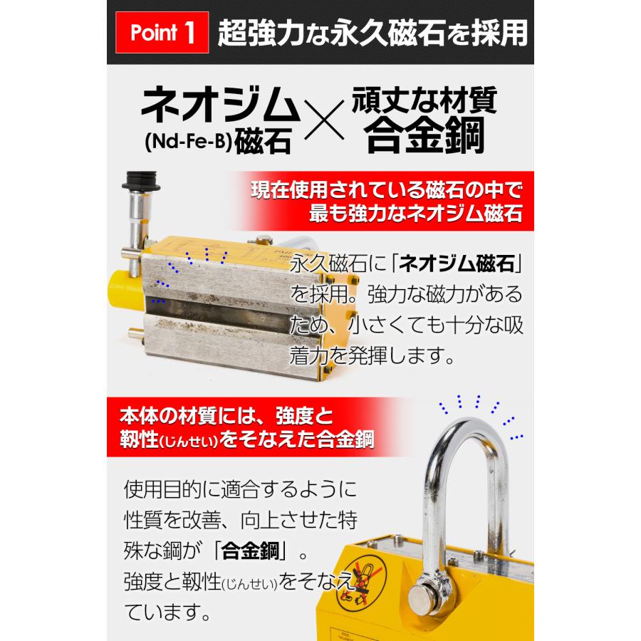 国際CE認証品】リフティングマグネット 1000kg 永久磁石 吊り 国際CE認証品】リフティングマグネット 1000kg 永久磁石 吊り