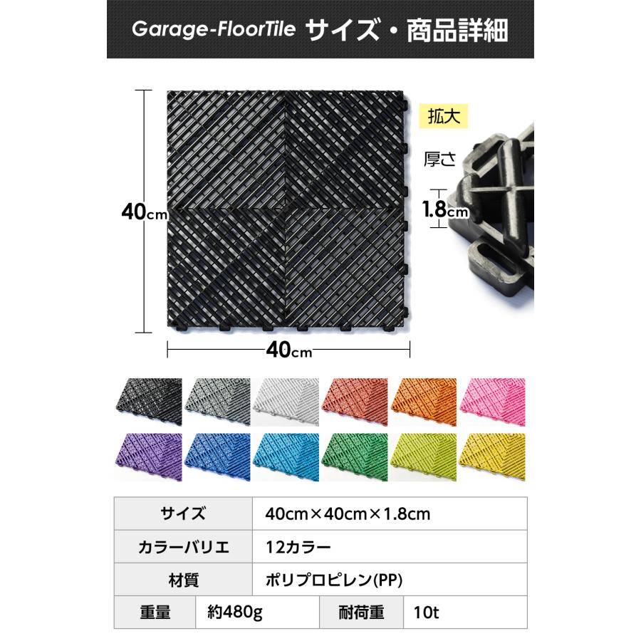 簡単施工 穴あり】Zabuuun!Tile ガレージタイル 全12色!! 20枚セット