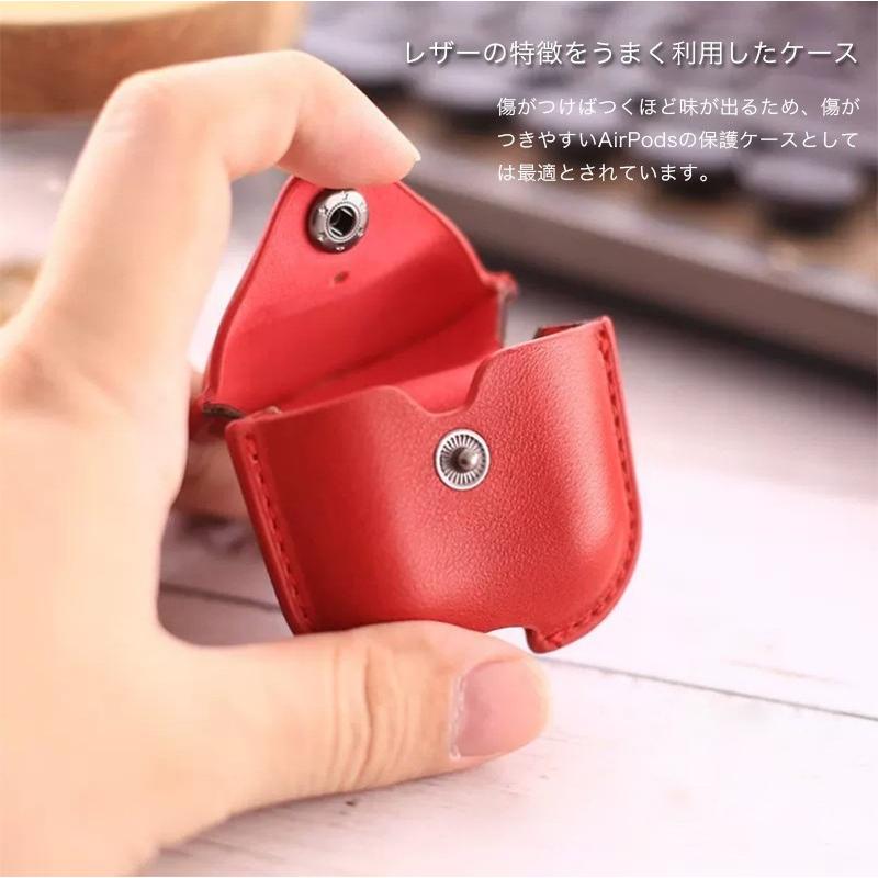 AirPods Pro 3 ケース airpods 4 カバー レザー スナップボタン つけた