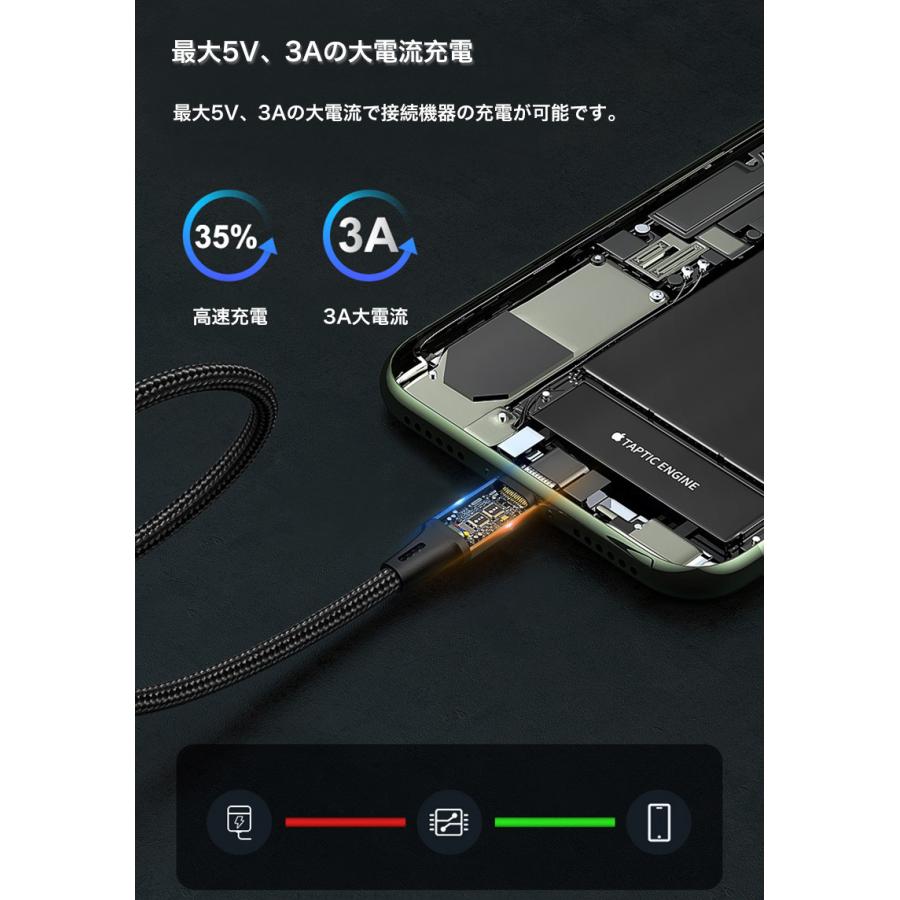 iPhone 15 ケーブル USB Type-C micro 充電ケーブル 3in1 急速充電