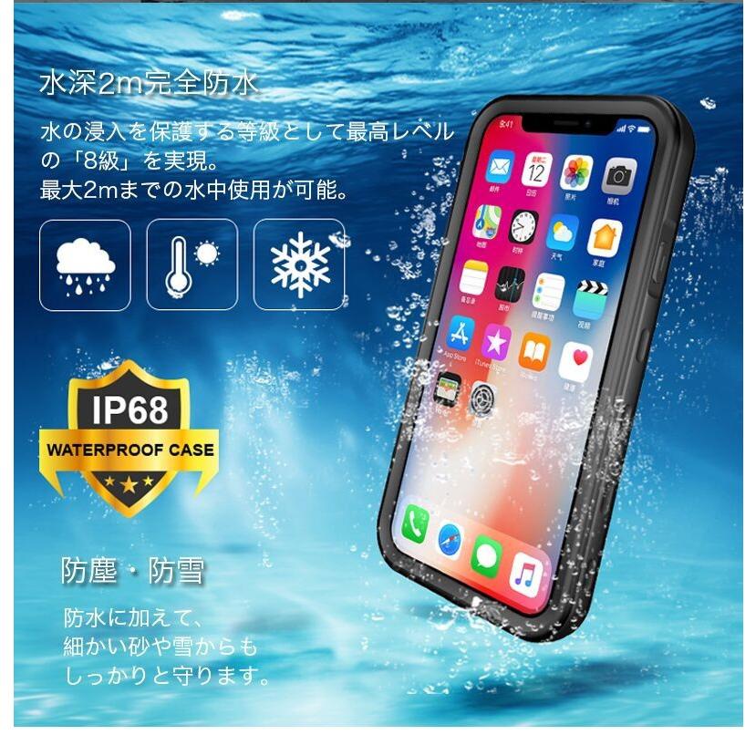 iPhoneXR 防水ケース IP68規格 完全防水 防塵 カバー 米軍規格