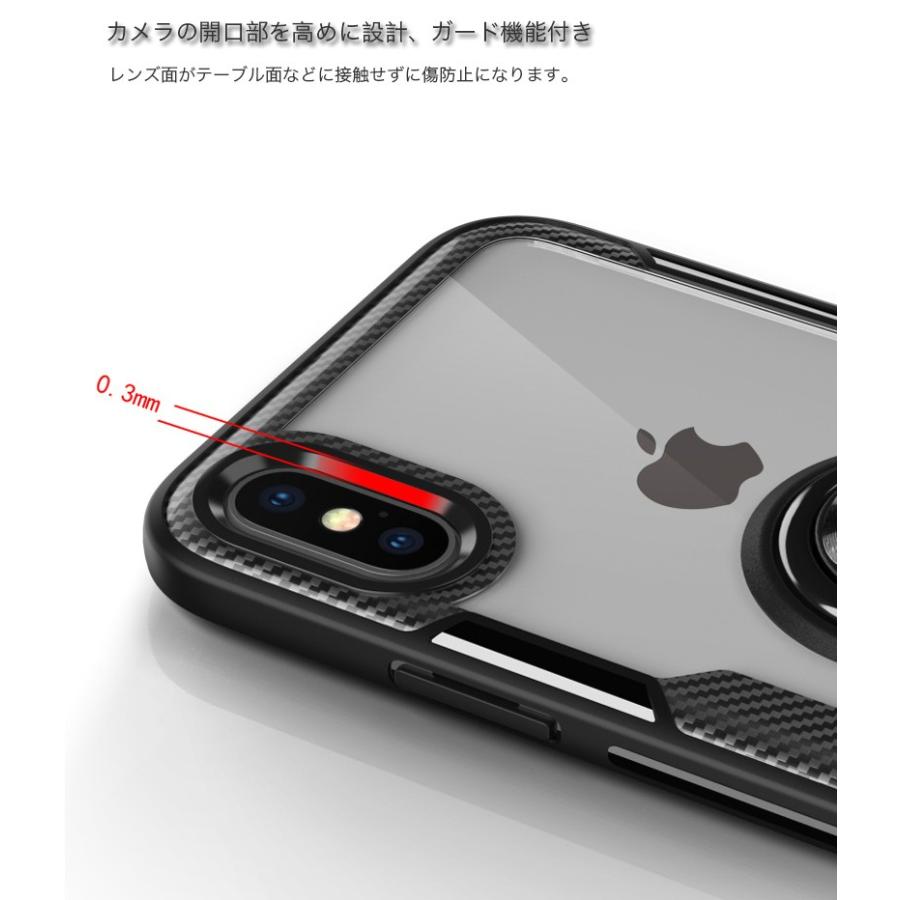 iPhoneXS Max ケース リング付き iPhoneXR iPhoneXS ケース 耐衝撃 スマホケース クリア 強化ガラスケース アイフォンX カバー 角度調整 スタンド可｜zacca-15｜11