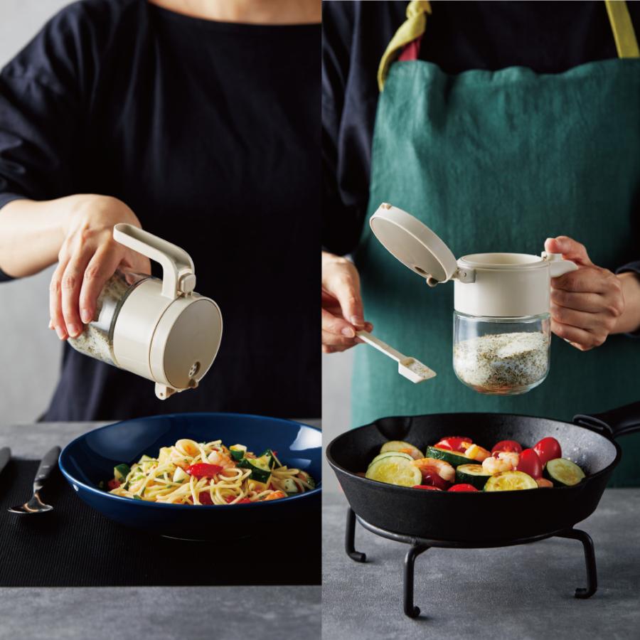 調味料入れ 2個セット ガラス製 2way 調味料ポット キャニスター