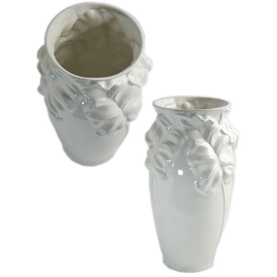 ポルトガル製 陶器 傘立て フラワーカラー ホワイト 白 アンブレラ