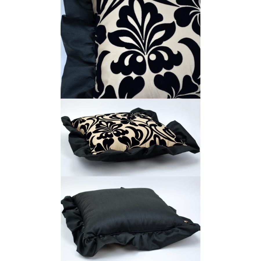 クッション ジェニファーテイラー Yorke ブラック 40×40cmフリル