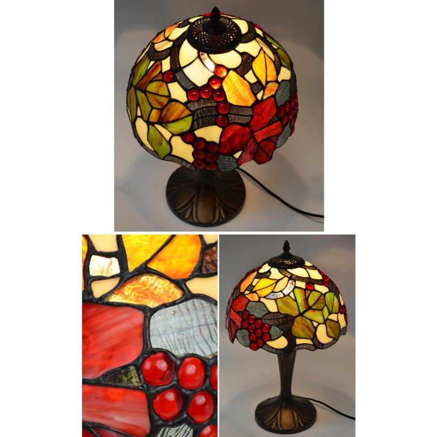 ブドウ ステンドランプ 卓上 テーブル ライト ステンドガラス 新品未使用 ステンドグラスランプ ブドウ 間接照明 テーブルランプ