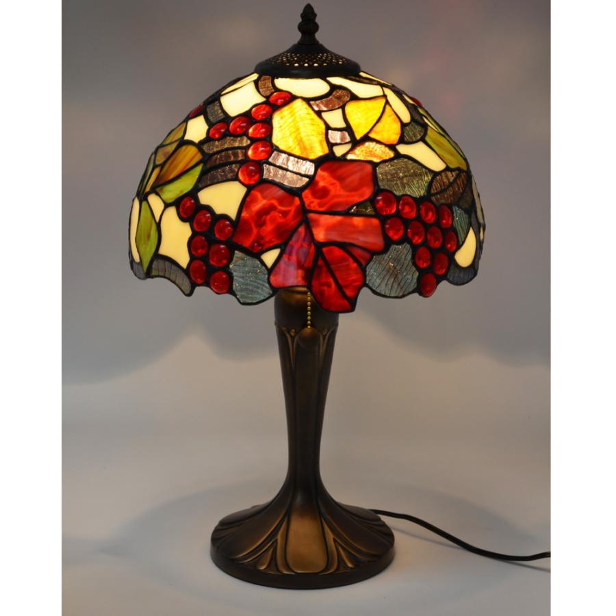 ステンドグラスランプ ブドウ 間接照明 テーブルランプ アンティーク