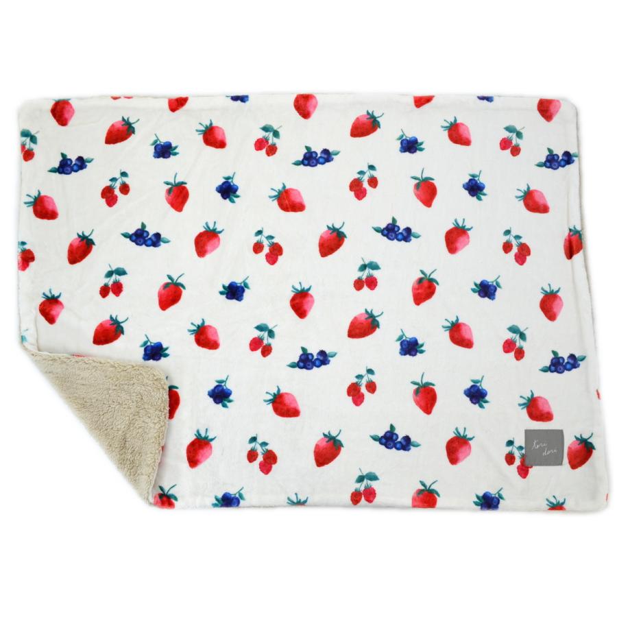 ブランケット ひざ掛け フルーツ ボア付き 2重 厚手 デジプリ
