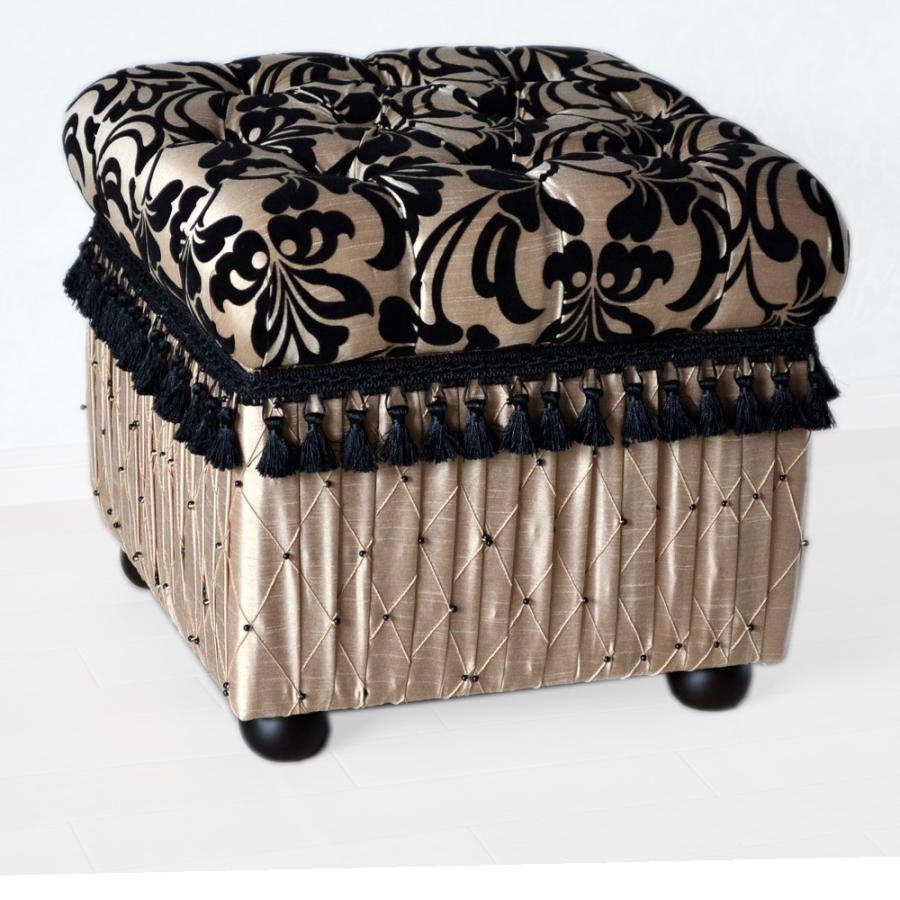 新品　ジェニファーテイラー 収納スツール ダマスク Yorke　送料無料 スツール ボックス付き Yorke ブラック ジェニファーテイラー