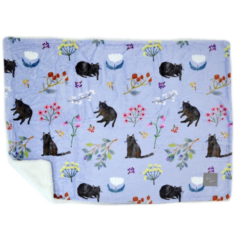 ブランケット ひざ掛け ハナネコ ハナウサギ マッシュリス ボア付き 2