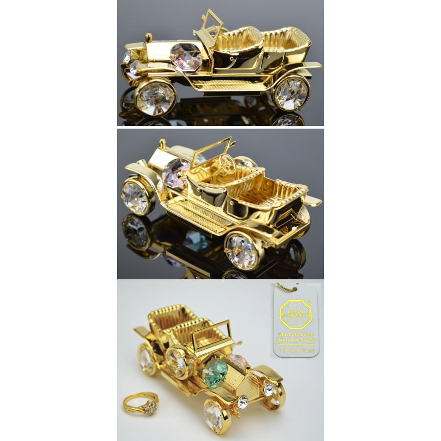 ビンテージカー スワロフスキークリスタル オーナメント24K ゴールド