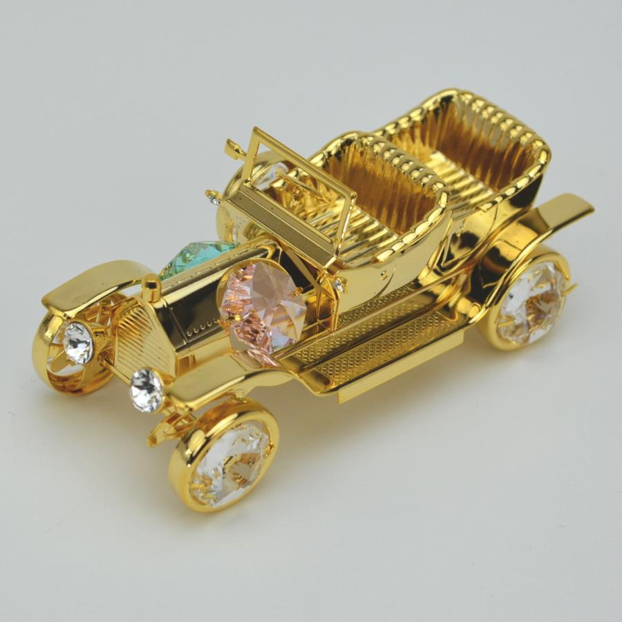 ビンテージカー スワロフスキークリスタル オーナメント24K ゴールド