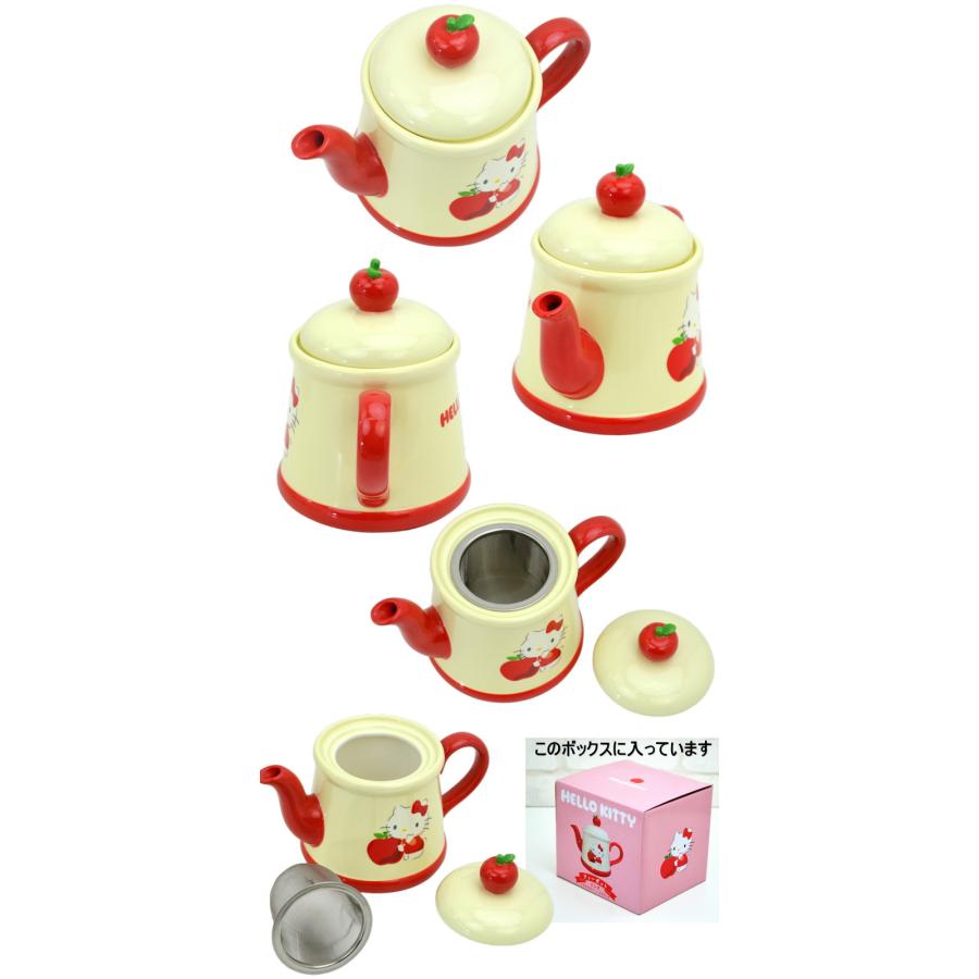 ティーポット リンゴ ハローキティ サンリオ 茶こし付き 350mlかわいい