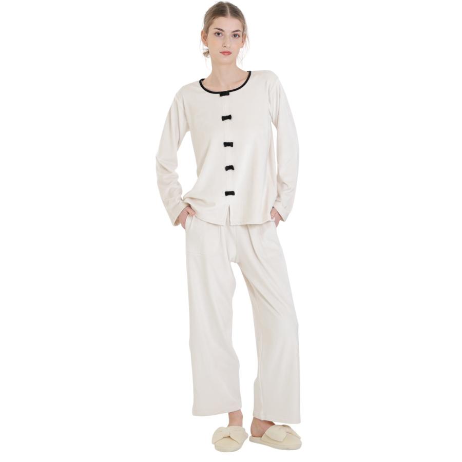 ナルエー パジャマ プレミアムストレッチ セットアップ アイボリー