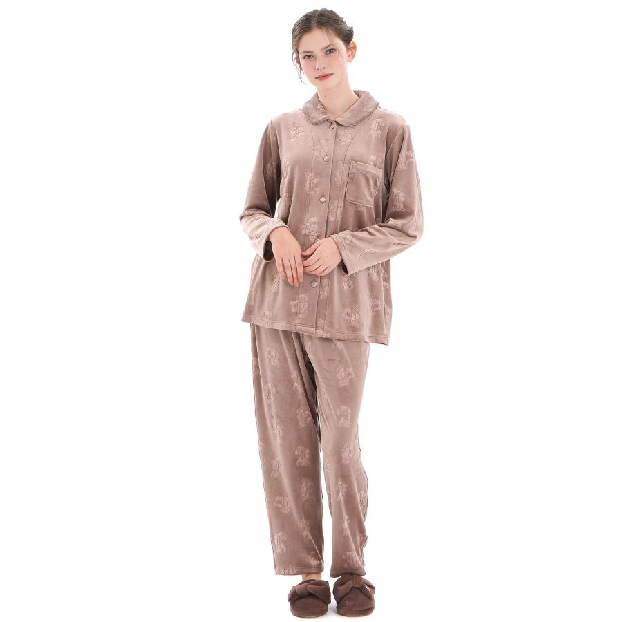 ナルエー パジャマ スノースムージーエンボステディベアシャツパジャマ