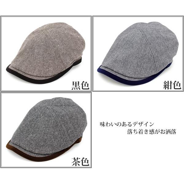 HERMES へリーンボーン グレー ハンチング ハンチング メンズ ヘリンボーン 秋冬 帽子 ベロア : 帽子屋Zaction
