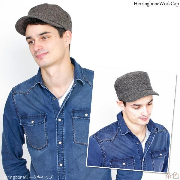 Herringboneワークキャップ メンズ レディース 帽子 秋冬 ヘリンボーン キャップ 日本製生地 |  | 11