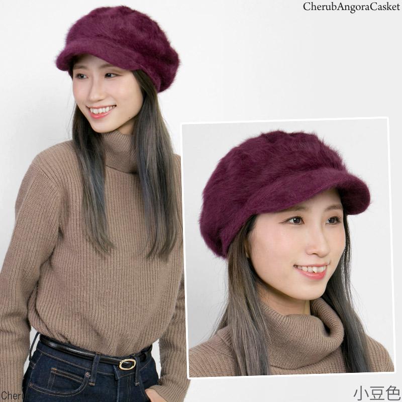 アンゴラ キャスケット 帽子 レディース 冬 キャップ ファー : 帽子屋