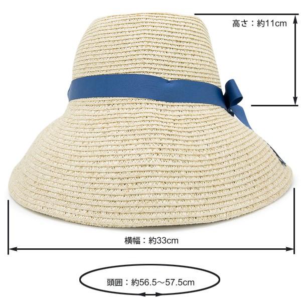 麦わら帽子 レディース 折りたたみ つば広 リボン 軽量 Airyハット