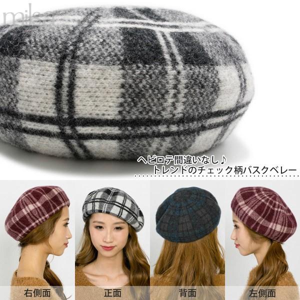 なつ 超美品 CA4LA バックル付 ベレー帽 チェック柄 LUNA(ONESIZE BROWN): ベレー｜帽子通販｜CA4LA（カシラ）公式