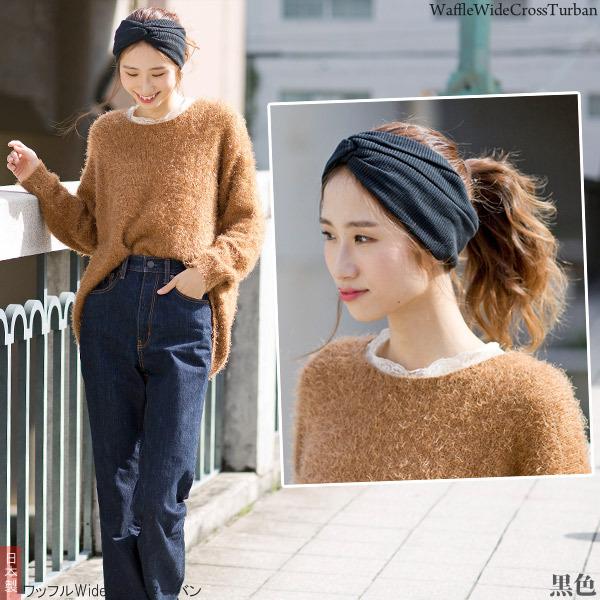 Zaction ヘアバンド ターバン おしゃれ 幅広 シンプル ワッフル 日本製