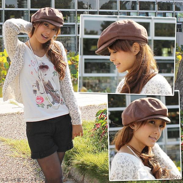 ハンチング 帽子 レディース 秋冬 キャスケット 女性用 花柄