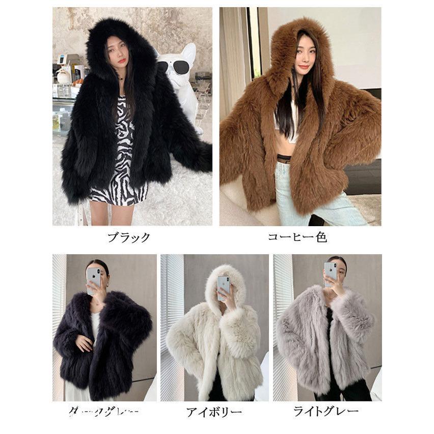 海外ブランド ふわふわ 秋冬 暖かい ふわふわ 上着 おしゃれ 高級感 フード付き フェイクファー フォックス ショートコート 毛皮コート レディース 女性ファーコート ファーコート 冬服 防寒 モコモコ 毛皮コート ファーコート コート アウター Zikrayatrestaurant