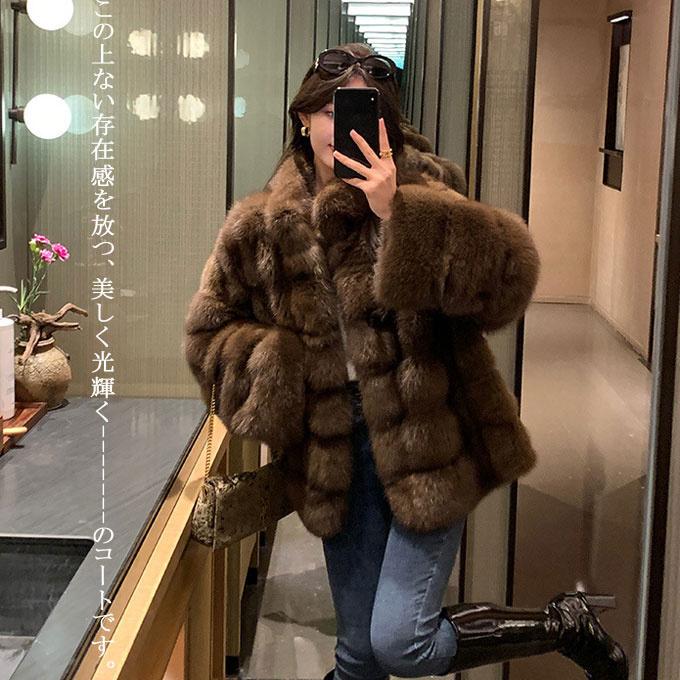 ミンクミドル丈コート