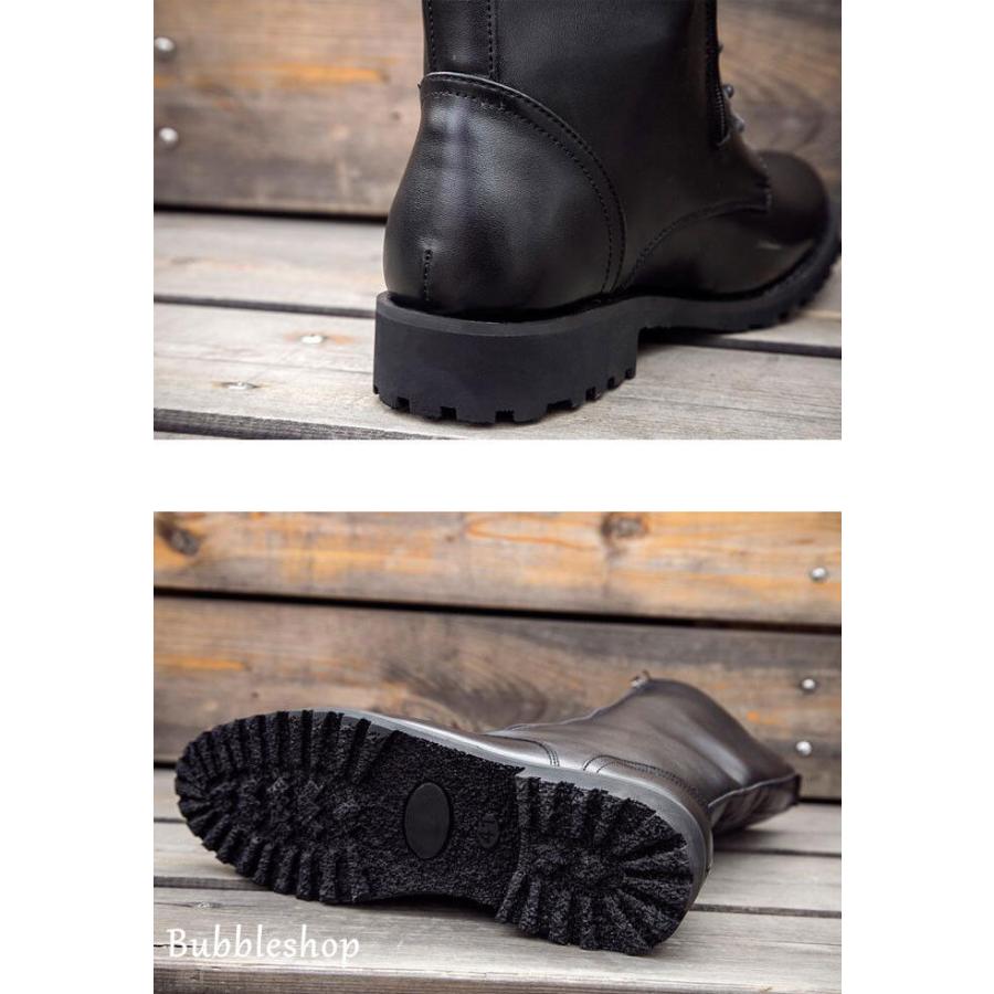 ブーツ メンズ ロングブーツ レザー エンジニアブーツ 男性 サイドに