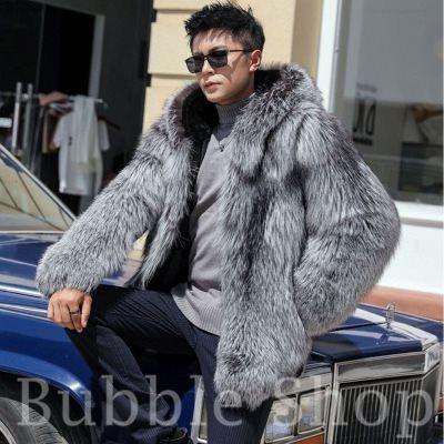 ファーコート メンズ 毛皮コート ミンク フォックス フェイクファー