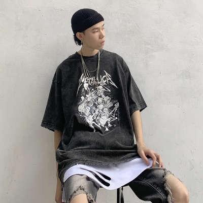 ロックtシャツ バンドtシャツ メンズ パンク クルーネック プリント 半袖 レトロ ゆったり カジュアル おしゃれ トップス ファッション 春夏物 新作 送料無料 T02t778 Bubble 通販 Yahoo ショッピング