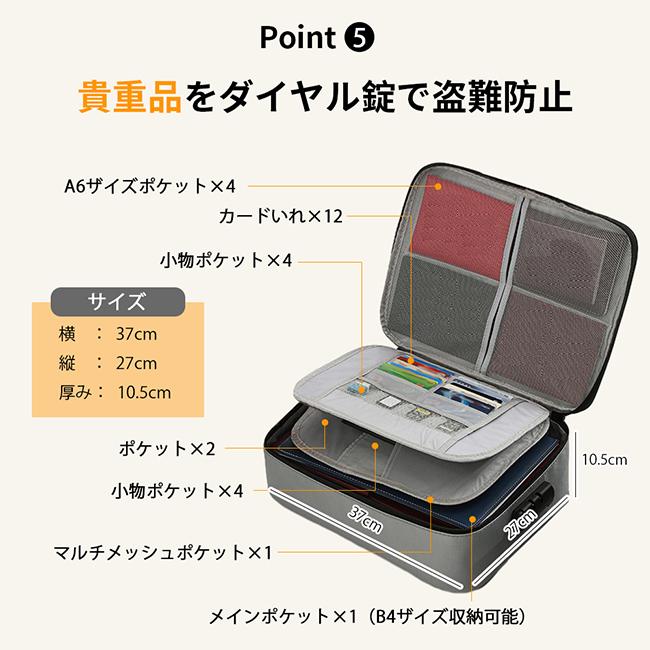 母の日限定セール 耐火バッグ 耐火金庫 耐火 袋 小型 書類ケース 書類収納バッグ 防水防火 手提げ 書類保管ケース 財産収納ケース｜zagatena｜06