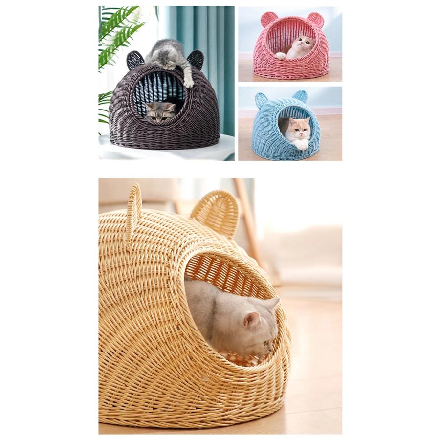 スーパーセール 藤編み 猫ハウス ラタン ペットベッド 四季通用 スーパーセール 藤編み 猫ハウス ラタン ペットベッド 四季通用