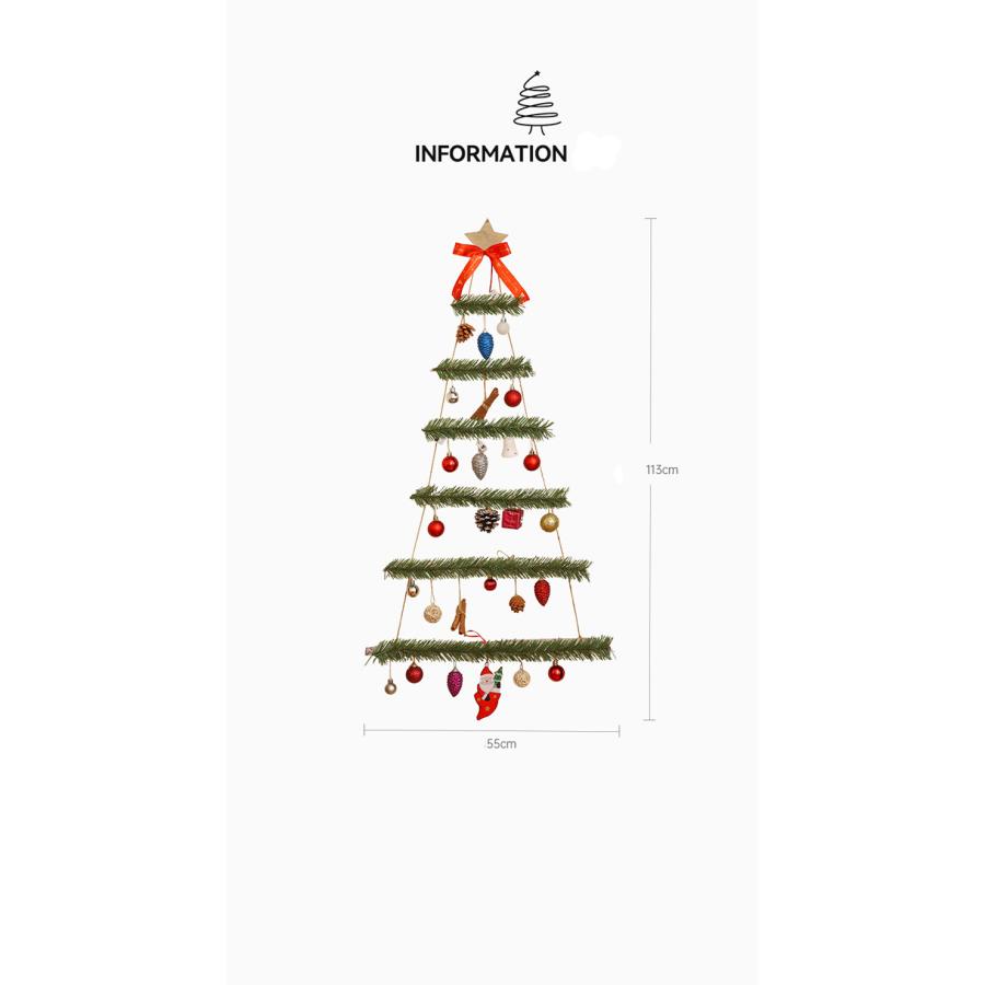 スーパーセール クリスマスツリー 木の壁掛けツリー 6段 木製スター