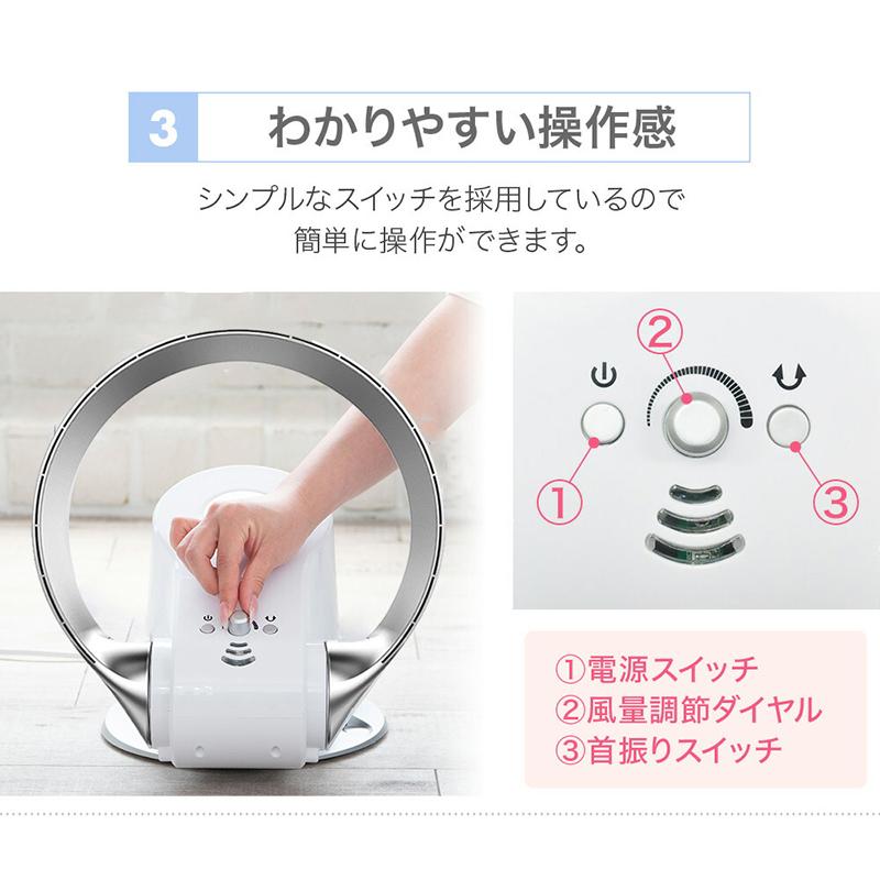 壁掛け扇風機 サーキュレーター 羽なし扇風機 床置き 壁掛け式 風量7