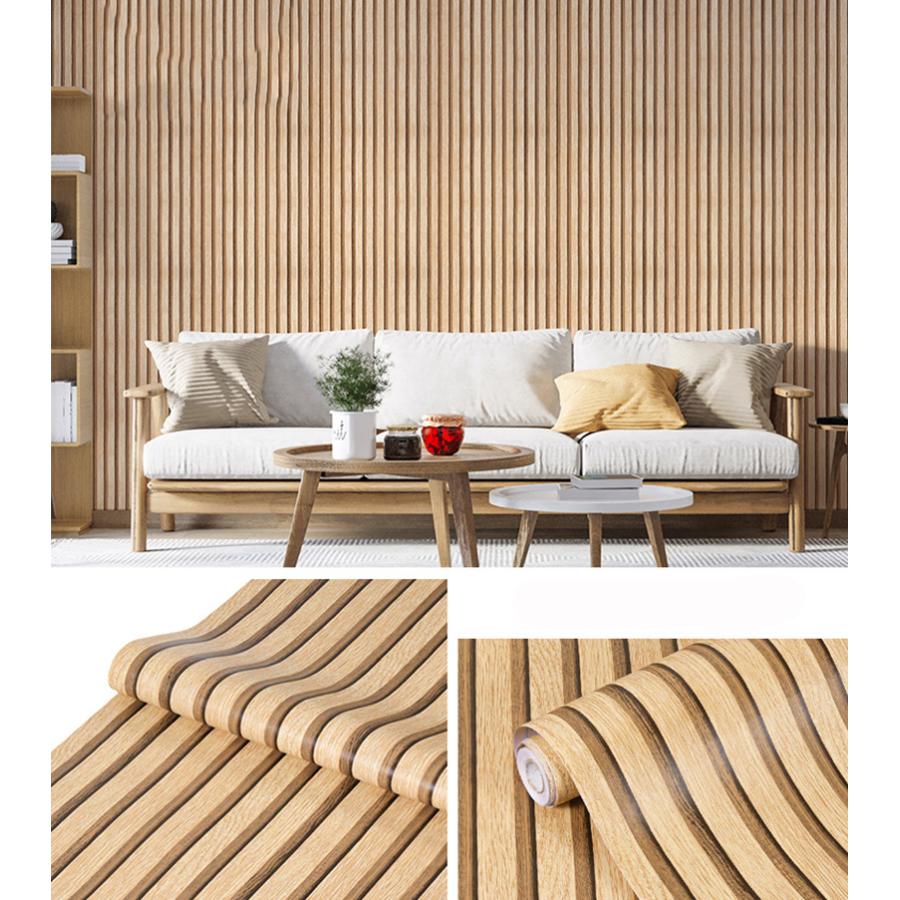 壁紙シール 木目シート スラットウォール リメイクシート 45cm