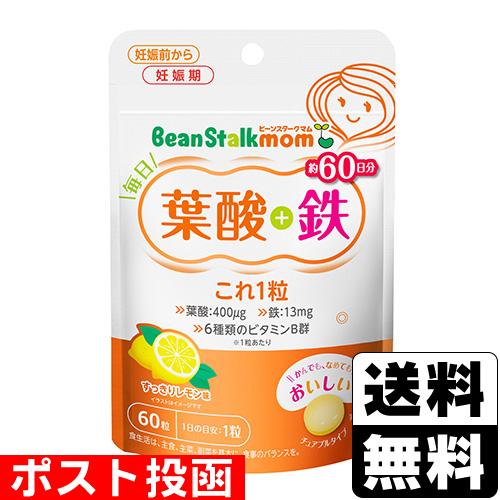 ポスト投函 ビーンスタークマム 毎日葉酸 鉄 これ1粒 60粒