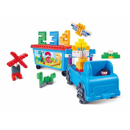 PolyM(ポリエム) つなげてあそぼう！トラックセット 97ピース＋まなび