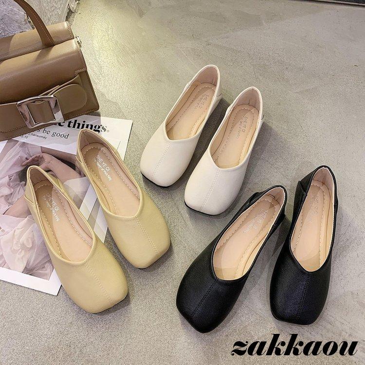 パンプス レディース 靴 ぺたんこ フラットパンプス ローヒール 歩き